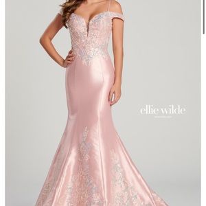 COPY - Ellie Wilde Pink Mermaid Style Prom Dress